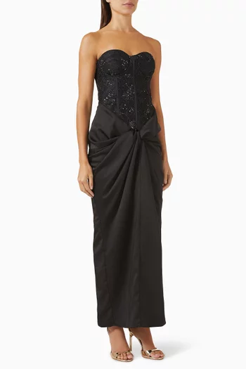 Mabel Maxi Dress in Lace & Satin