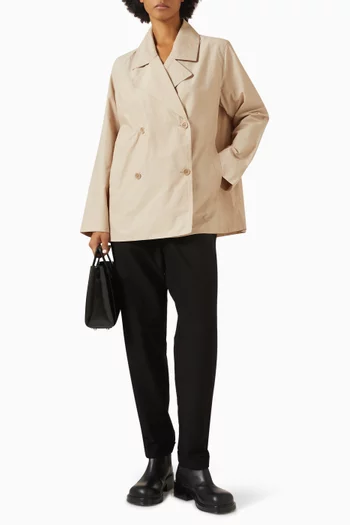 Short Trench Coat in Cotton-nylon