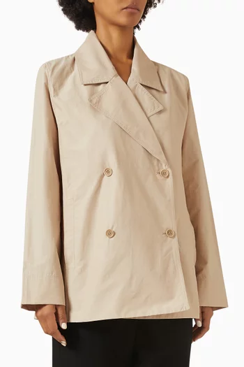 Short Trench Coat in Cotton-nylon