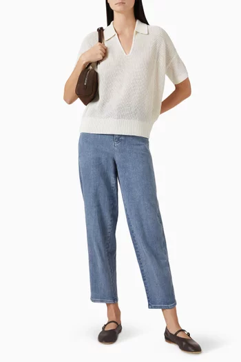V-neck Sweater in Cotton-silk