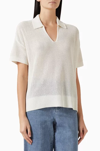 V-neck Sweater in Cotton-silk