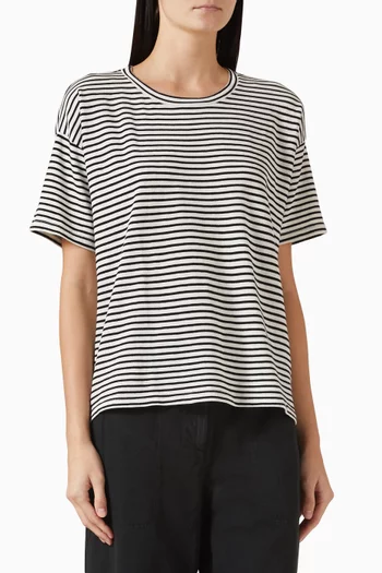 Striped Boxy T-shirt in Organic-cotton