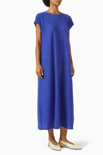 Roundneck Pleated Midi Dress