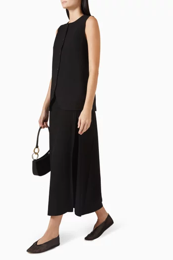 Wrap Midi Skirt in Crepe