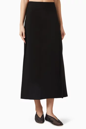 Wrap Midi Skirt in Crepe