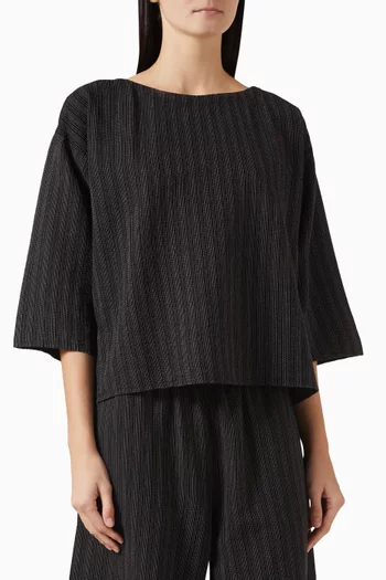 Striped Boxy Top in Cotton-blend