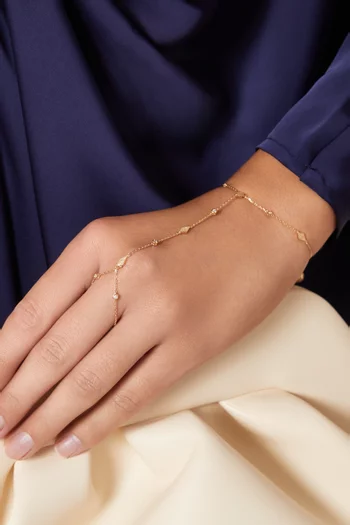سلسلة يد موزاييك ذهب أصفر عيار 18