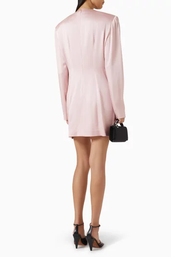 Drape Mini Dress in Crepe-satin