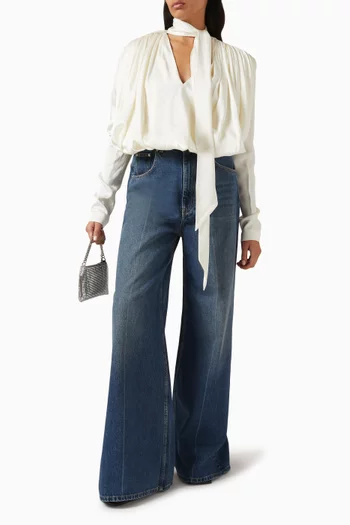 Scarf-tie Top in Satin