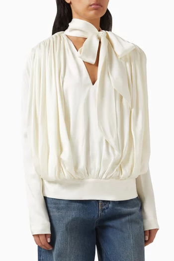 Scarf-tie Top in Satin