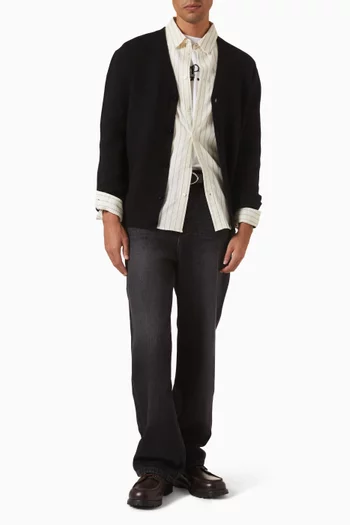 قميص كليمنت بنقشة مخططة قطن وصوف