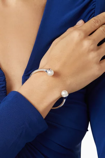 سوار لومورا مرصع بلؤلؤ فضة إسترلينية