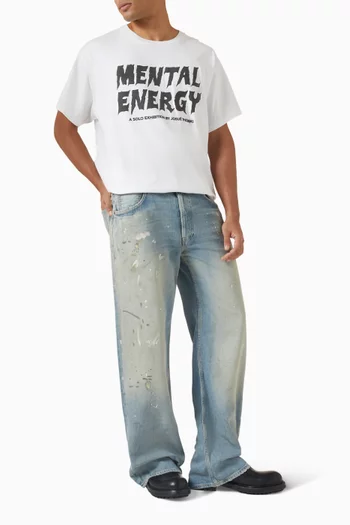 تي شيرت بعبارة Mental Energy قطن