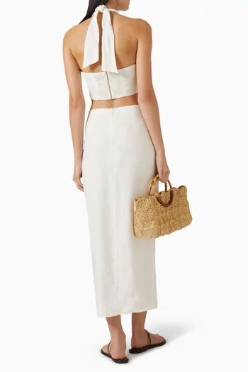 Luna Halter Top in Linen-blend