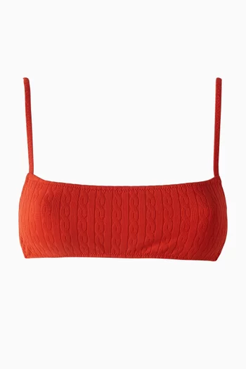 Daniela Bikini Top in Cable Jacquard