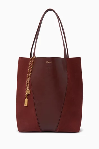 Spin Tote Bag in Grained & Suede Leather