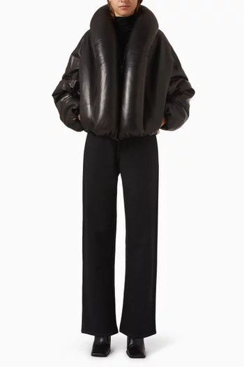 Padded Bomber Jacket in Lambskin