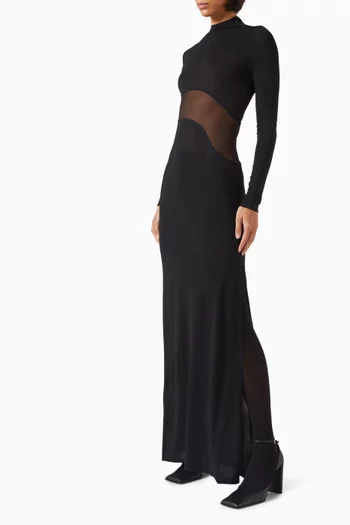 Cut-out Bodycon Dress in Mesh