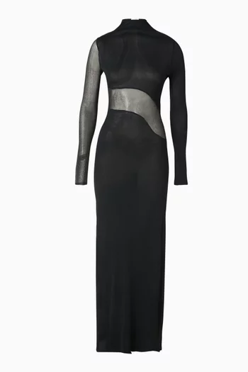 Cut-out Bodycon Dress in Mesh
