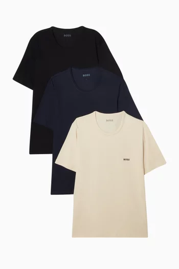 طقم تي شيرت الكلاسيكي قطن، 3 قطع