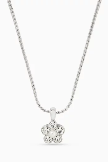 1980s Vintage Flower Pendant Necklace