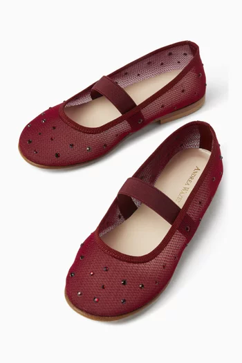 حذاء باربرا مرصع بأحجار الراين قماش شبكي