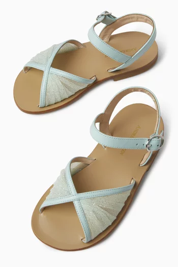 صندل كاتي قماش شبكي مزين بغليتر