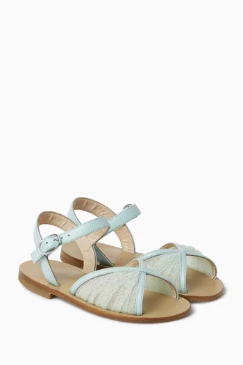 صندل كاتي قماش شبكي مزين بغليتر