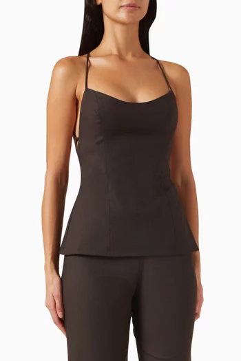 Ingrid Tie Top in Suiting Fabric