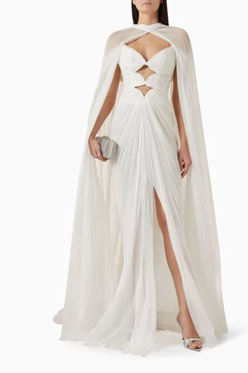 Celestina Cape in Silk Mousseline