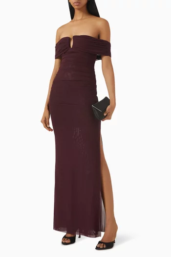 Poppy Gathered Maxi Dress in