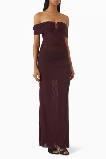 Poppy Gathered Maxi Dress in