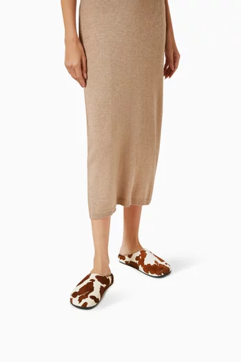 Clogs in Cow-printed Calf Hair