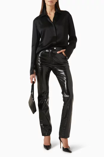 Long-sleeve Shirt in Satin