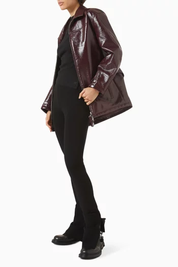 Zip Bomber Maxi Jacket in Vinyl