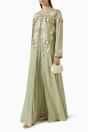 Liana Embellished Cape Maxi Dres