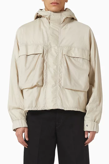 Rain Short Parka in Nylon-blend