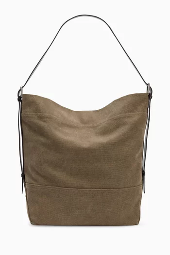 Belted Tote Bag in Canvas