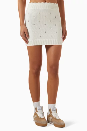 Cut-out Mini Skirt in Knit