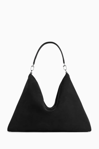 Bevel Scoop Tote Bag in Suede