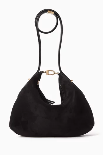 Bevel Wristlet Bag in Suede