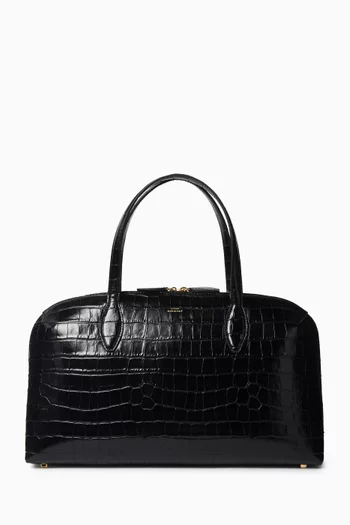 Medium Day Tote Bag in Croc-embossed Leather