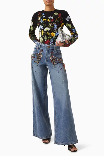 بنطال جينز اميزنج مطرز دينم