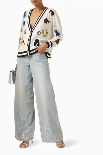 بنطال جينز اميزنج مطرز دينم