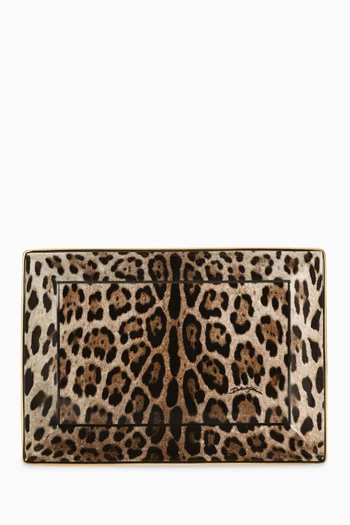 Leopardo Rectangular Trinket Dish in Porcelain