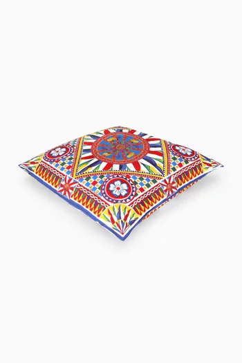 وسادة كبيرة بنقشة كاريتو سيسيليانو قنب، 75 × 75 سم