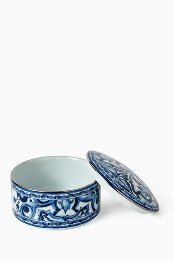Blu Mediterraneo Round Box in Porcelain
