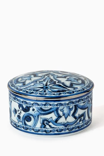 Blu Mediterraneo Round Box in Porcelain