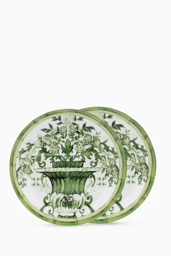 طقم أطباق عشاء بنقشة مايولكا بورسلين، قطعتان