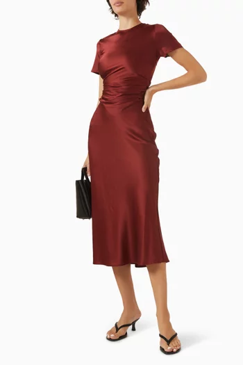 Marcel Ruched Dress in Silk Blend